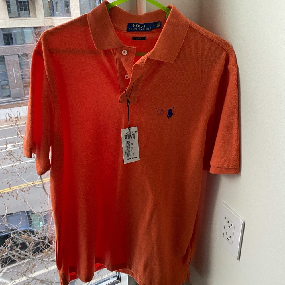 NWT Polo Ralph Lauren Men's Polo - Orange and Blue